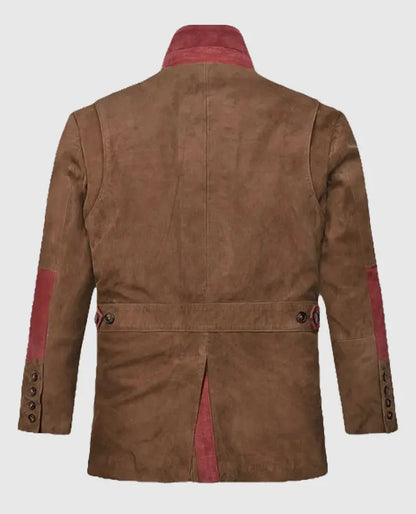 Safari Hickory Suede Leather Blazer For Men
