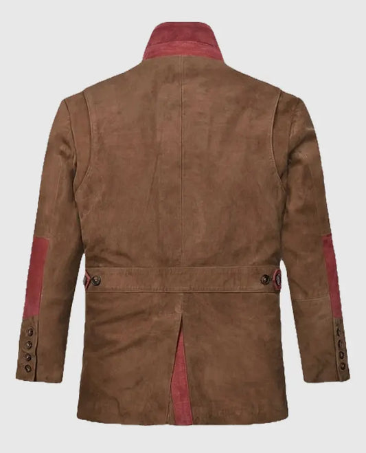 Safari Hickory Suede Leather Blazer For Men
