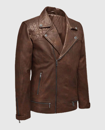 Men's Spanish Brown Ironwood  Biker Jacket