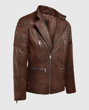 Men's Spanish Brown Shotgun Moto Leather Jacket