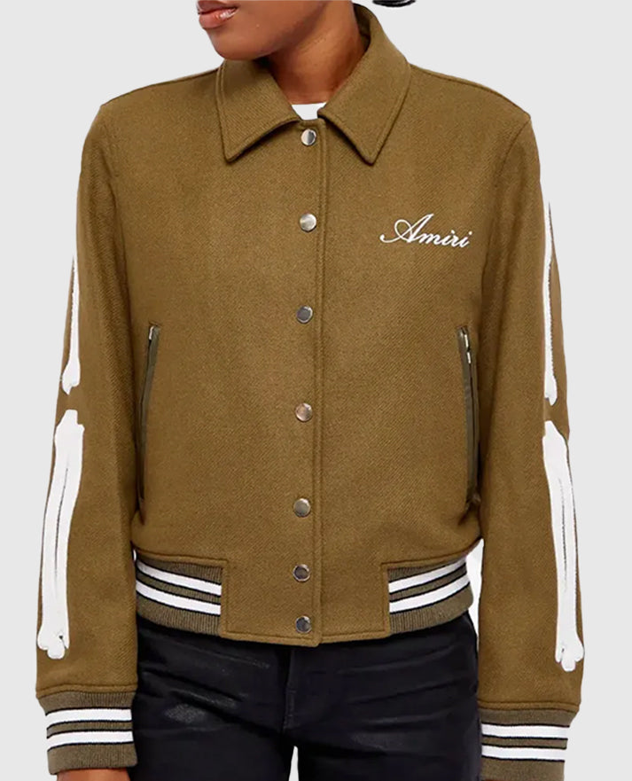 Amiri Bones Letterman Wool Jacket