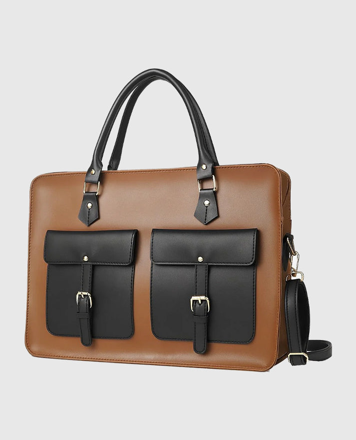 Buckle Laptop bag Brown & Black