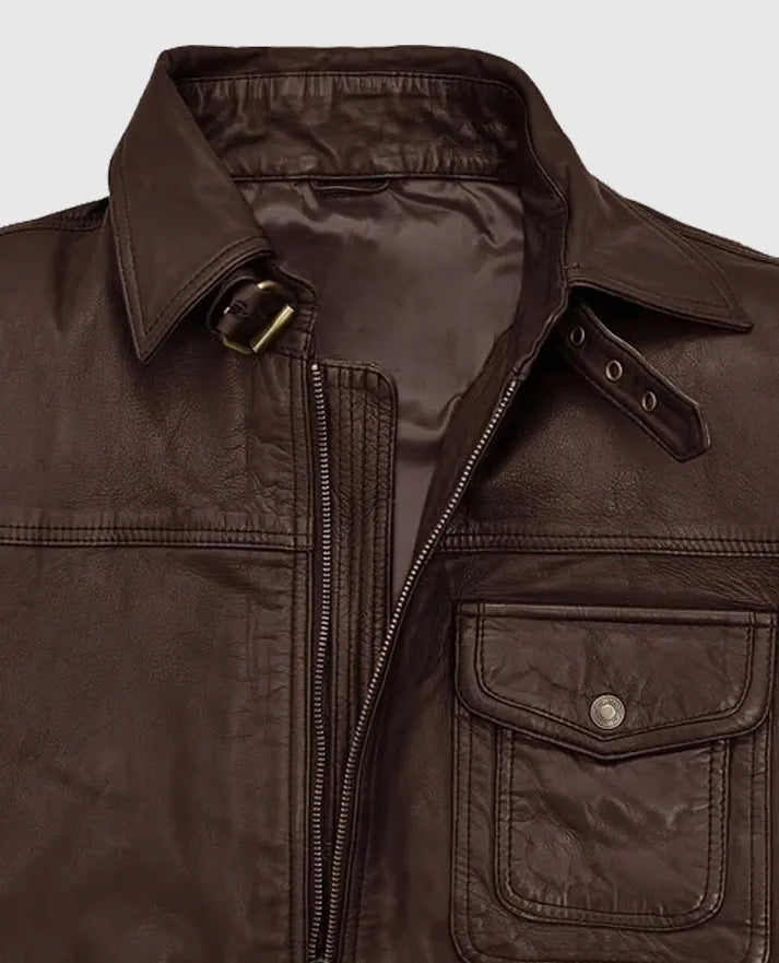 Men's Brown Retro Style Leather Jacket