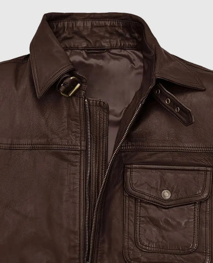 Men's Brown Retro Style Leather Jacket