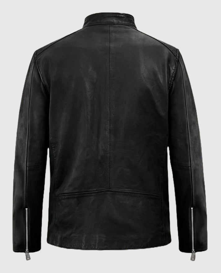 Men's Black Motorad  Biker Leather Jacket