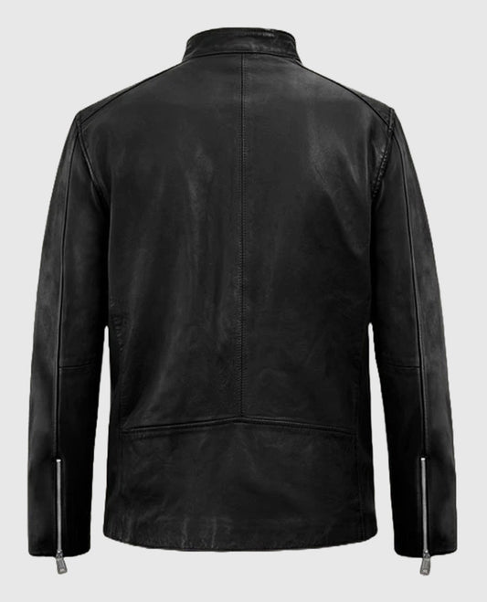 Men's Black Motorad  Biker Leather Jacket