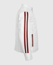 Men's White Biker Leather Jacket