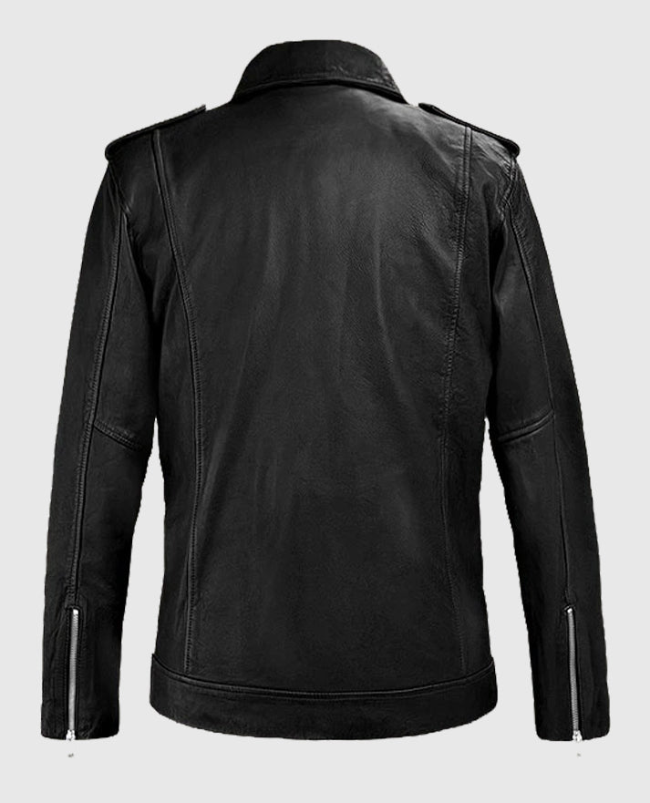 Beast Black Biker Leather Jacket For Men