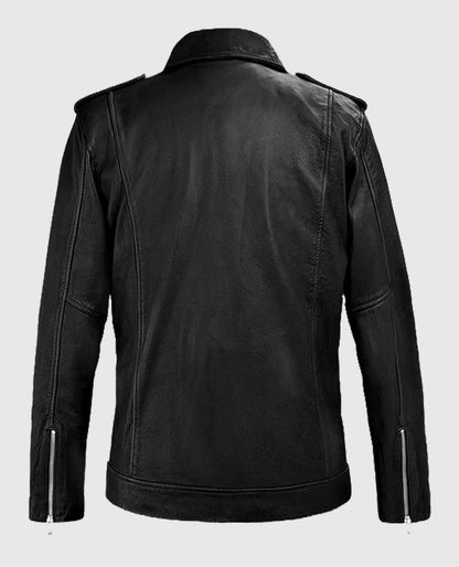 Beast Black Biker Leather Jacket For Men