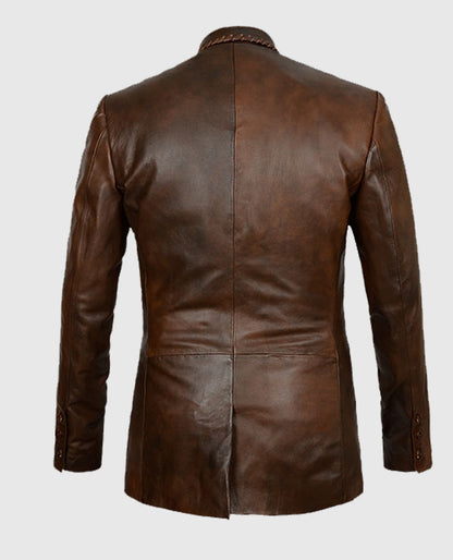 Men's Brown Spanish Medieval Leather Blazer