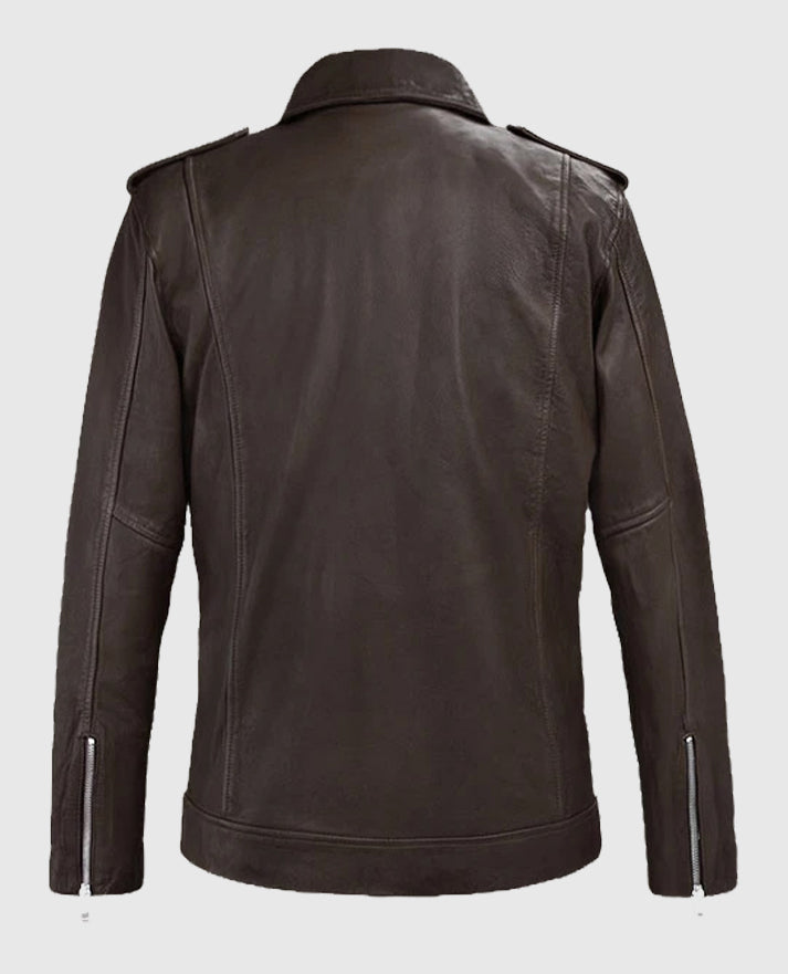 Men's Brown Beast Biker Style Leather Jacket