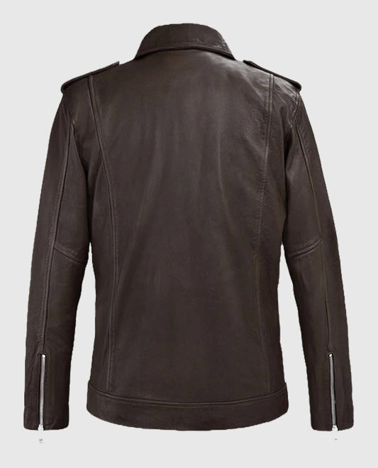 Men's Brown Beast Biker Style Leather Jacket