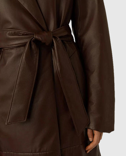 Women's Vintage 90s Leather Long Coat