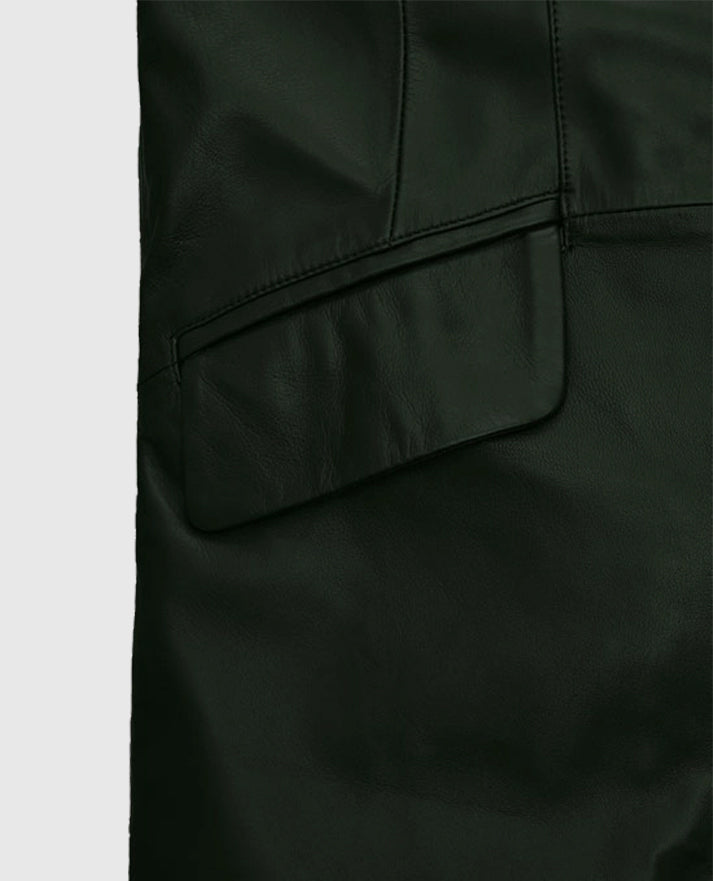 Women's Black Chelsea Leather Long Coat