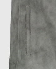 Men's Harbor Gray Biker Suede Jacket