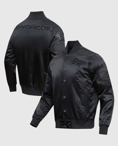 Denver Broncos Triple Black Satin Jacket