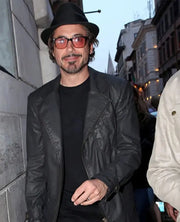 Robert Downey Jr Burgundy Leather Blazer