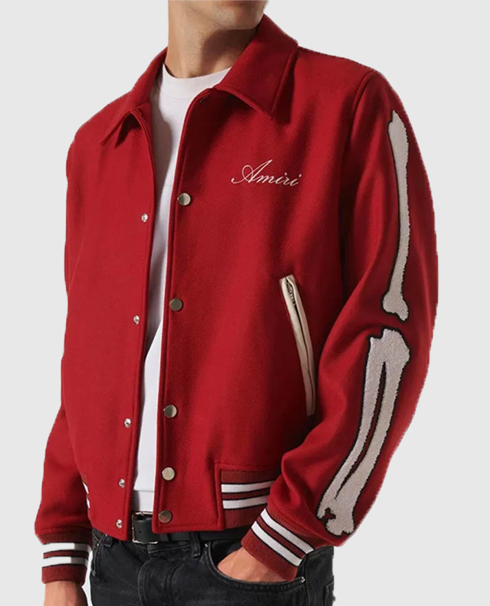 Amiri Bones Letterman Wool Jacket