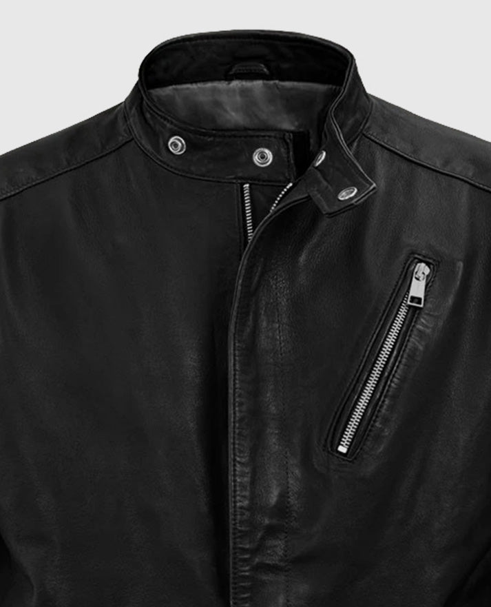 Men's Black Motorad  Biker Leather Jacket