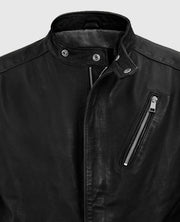 Men's Black Motorad  Biker Leather Jacket