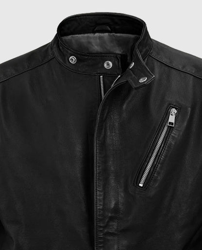 Men's Black Motorad  Biker Leather Jacket