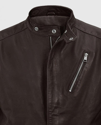 Men's Brown Motorad Biker Leather Jacket