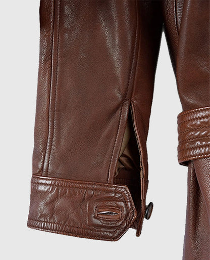 Women's Spanish Brown belted Long Leather Coat
