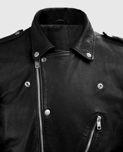 Beast Black Biker Leather Jacket For Men