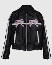 Diddi Moda Ribbon Leather Jacket