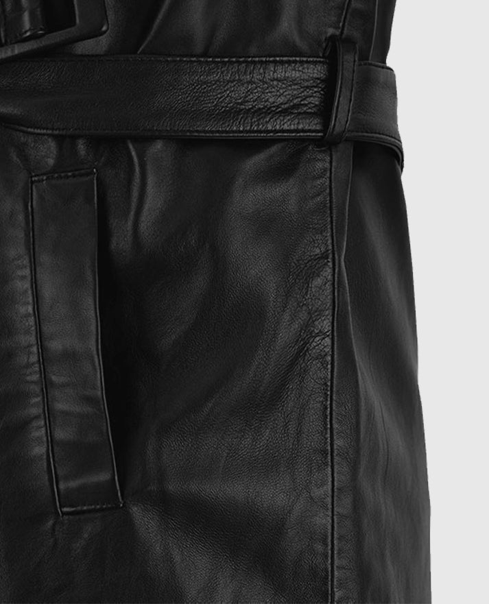 Vintage 1970's Leather Trench Coat For Mens