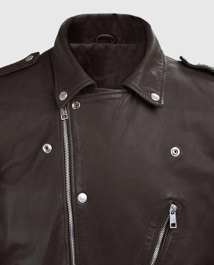 Men's Brown Beast Biker Style Leather Jacket