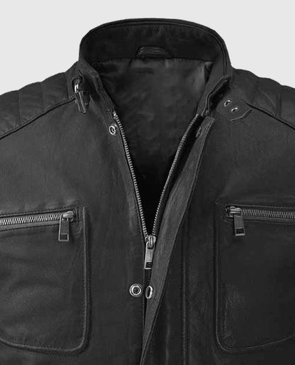 Men's Biker Firefly Black Leather Jacket
