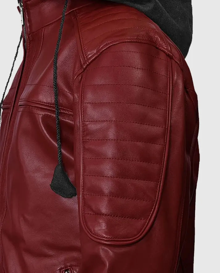 Men's Leather Rodeo Hooded Jacket