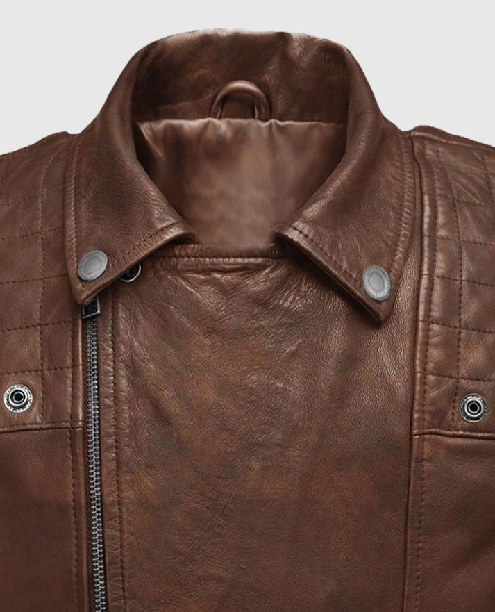 Men's Spanish Brown Ironwood  Biker Jacket
