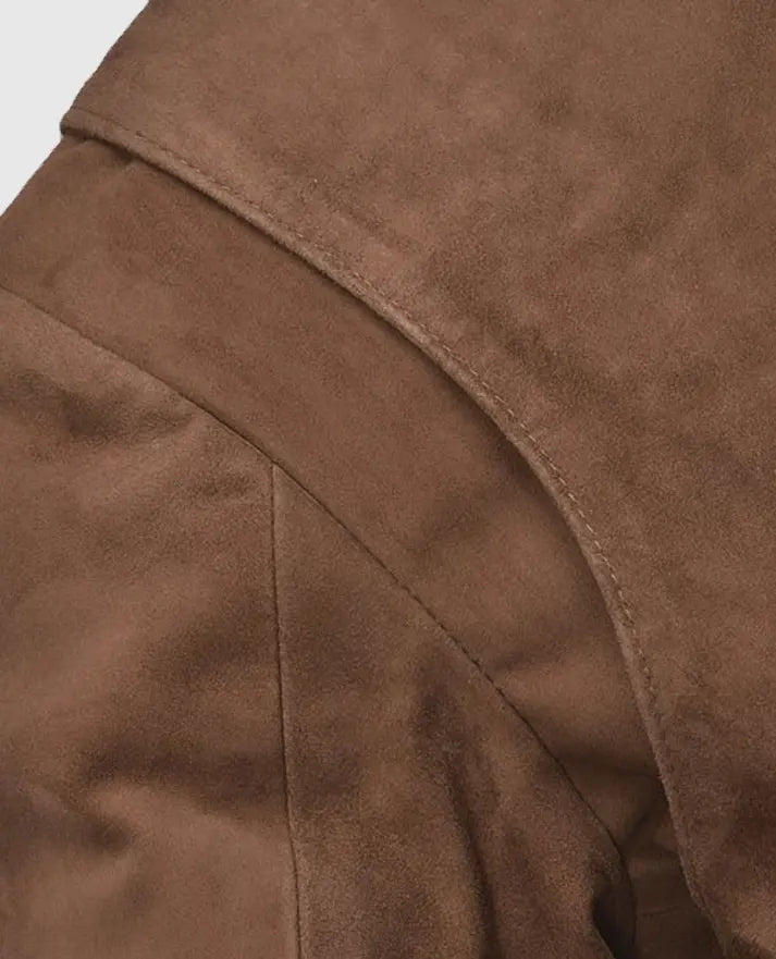 Safari Hickory Suede Leather Blazer For Men