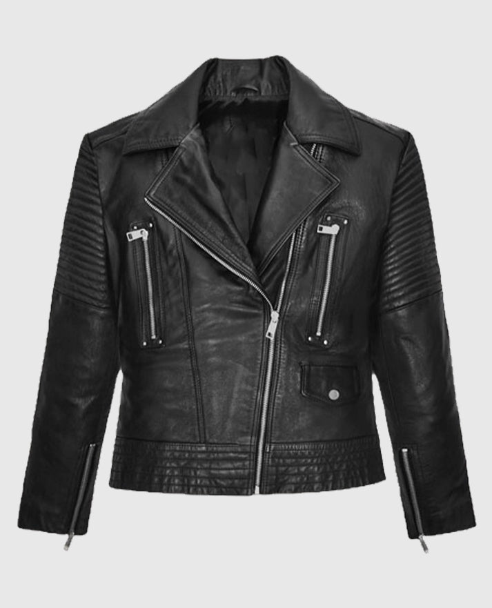 Gal Gadot Black Leather Jacket