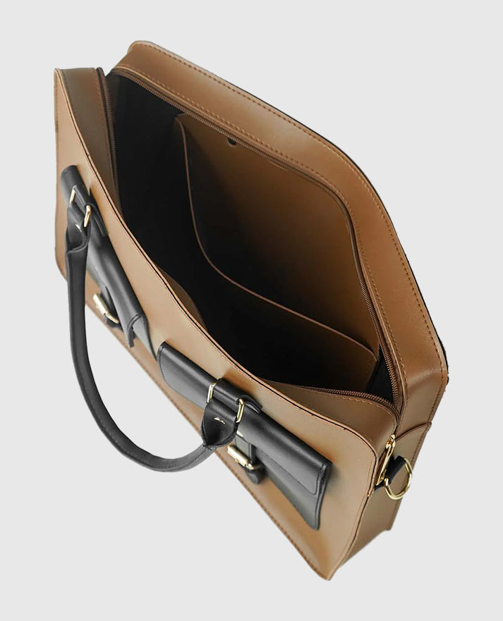Buckle Laptop bag Brown & Black