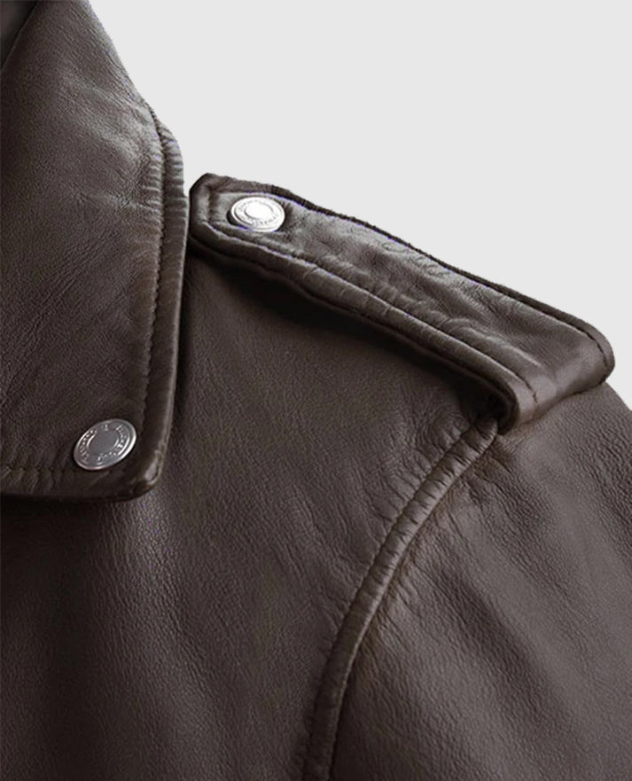 Men's Brown Beast Biker Style Leather Jacket