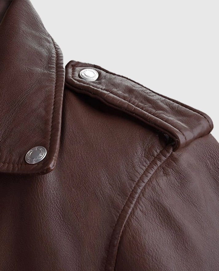 Men's Burgundy Beast Biker Leather Jacket