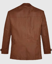 Robert Downey Jr Leather Brown Blazer