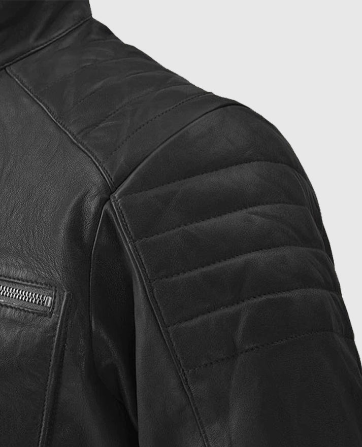 Men's Biker Firefly Black Leather Jacket
