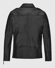 Ansel Elgort Biker Black Leather Jacket
