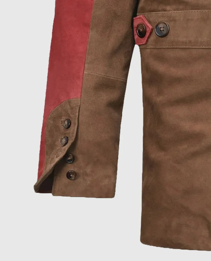 Safari Hickory Suede Leather Blazer For Men