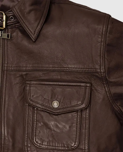 Men's Brown Retro Style Leather Jacket