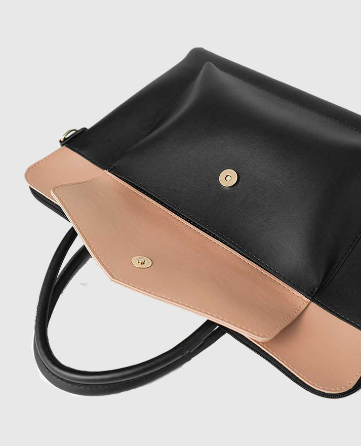Sack Laptop Bag (Black & Peach)