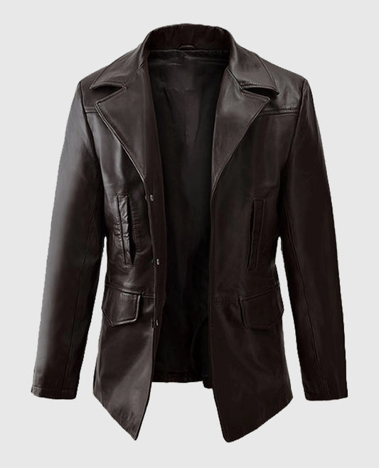 Aaron Eckhart Love Happens Leather Trench Coat