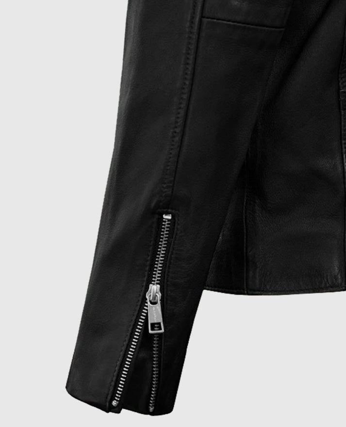 Men's Black Motorad  Biker Leather Jacket