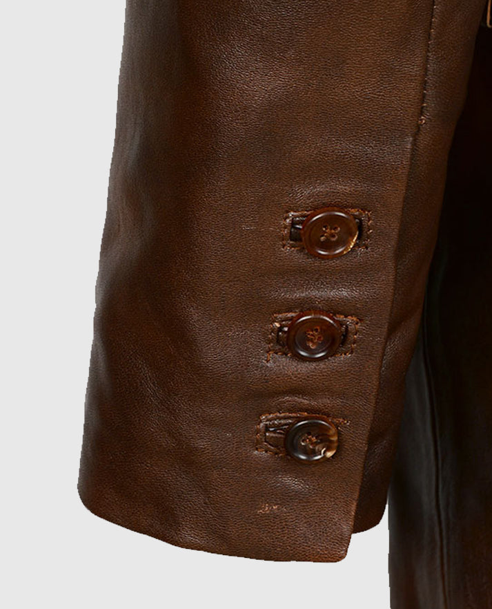 Men's Brown Spanish Medieval Leather Blazer