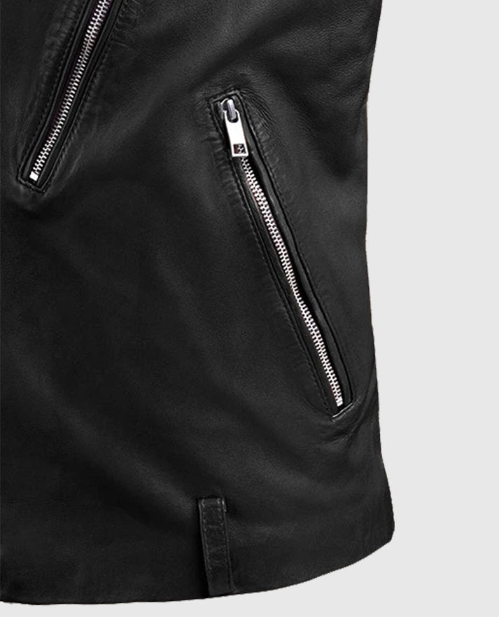 Beast Black Biker Leather Jacket For Men