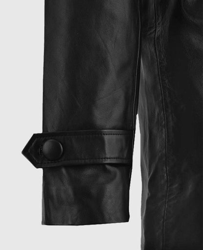 Vintage 1970's Leather Trench Coat For Mens
